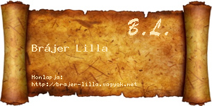 Brájer Lilla névjegykártya
